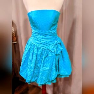 Vintage Jessica McClintock Strapless corset mini crinkle bottom dress w/ now sz2